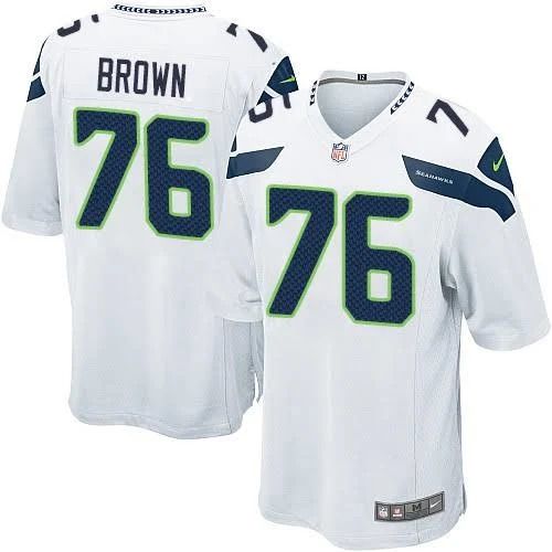 Cheap Men Seattle Seahawks 76 Duane Brown Nike White Game NFL Jersey